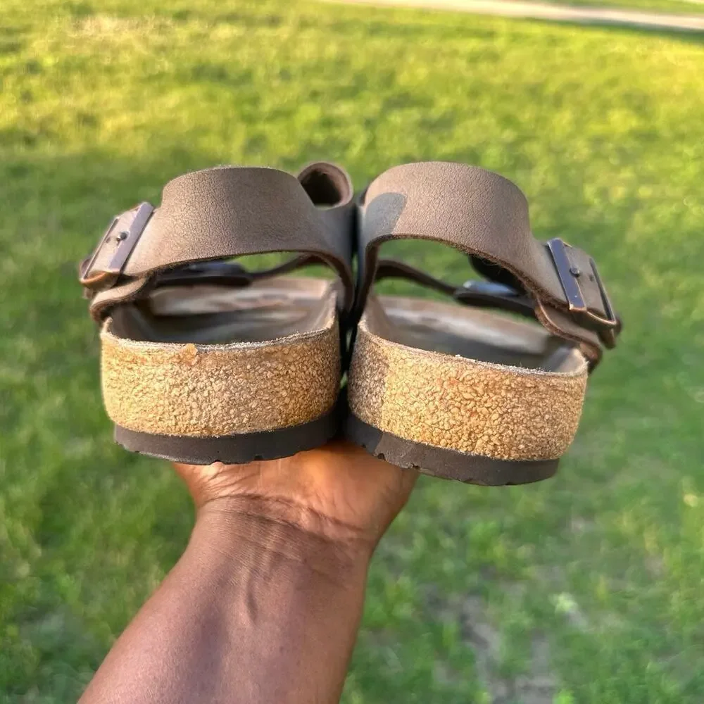 Birkenstock Milano Men’s Leather‎ Sandals Size 45 US M12  Mocha